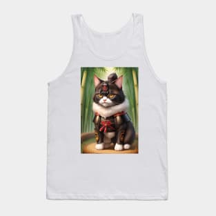 A cute Samurai Cat Tank Top